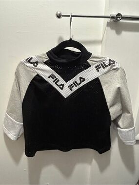 Fila Black & White Logo Mesh Pullover